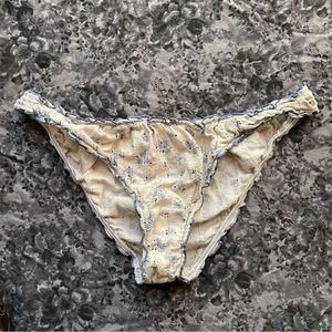 Sézane Size 38 Blue Floral Pint Frilly Ruffle Panties Bloomers Underwear